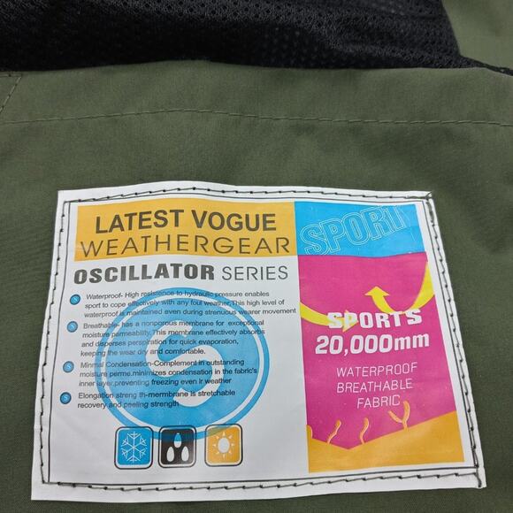 Windbreaker Hooded Jacket Outdoor Sport 2XL Waterproof Wei Tex Oscillator Series - Picture 6 of 16